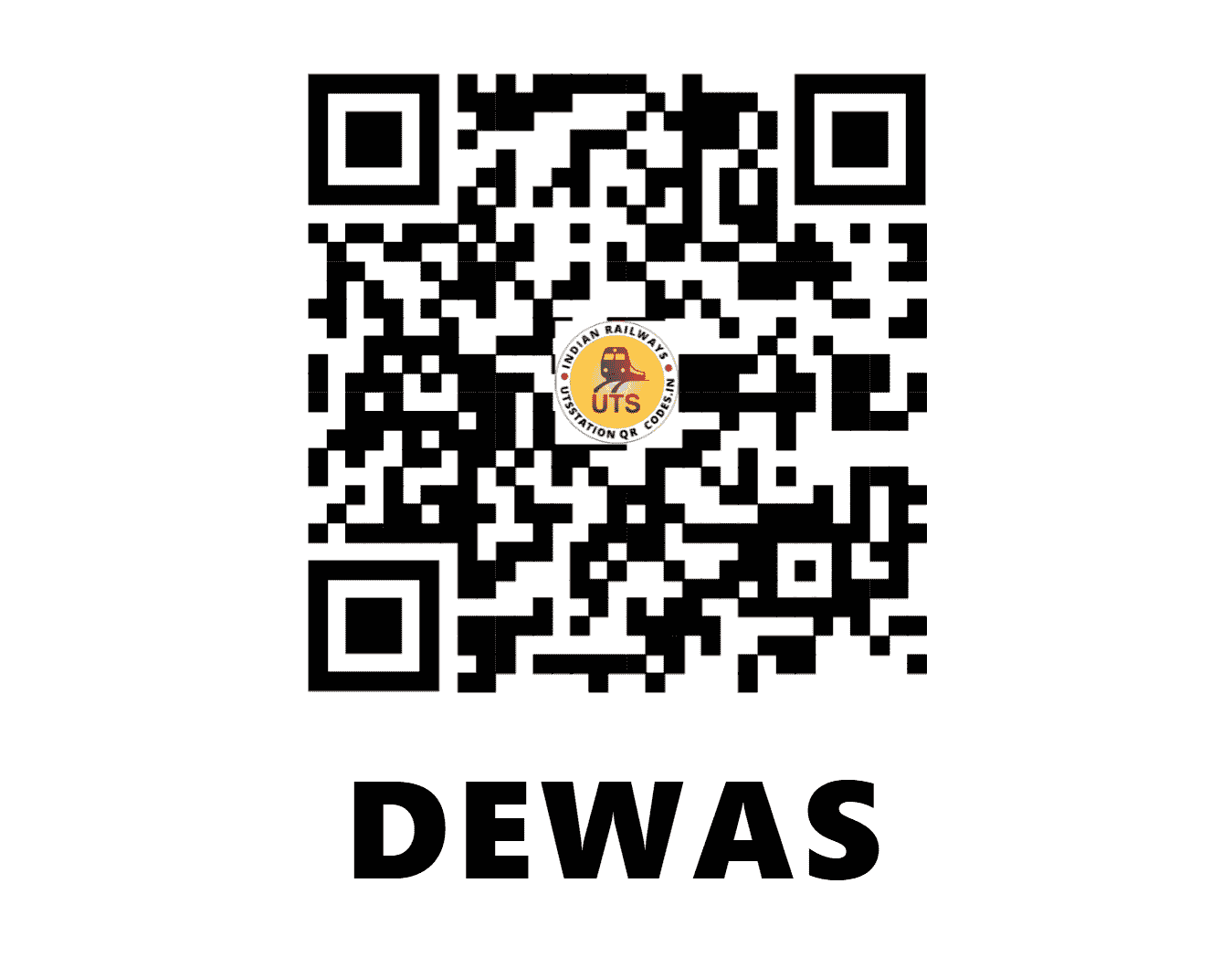 UTS QR Code for DEWAS - DWX - WR (MADHYA PRADESH)